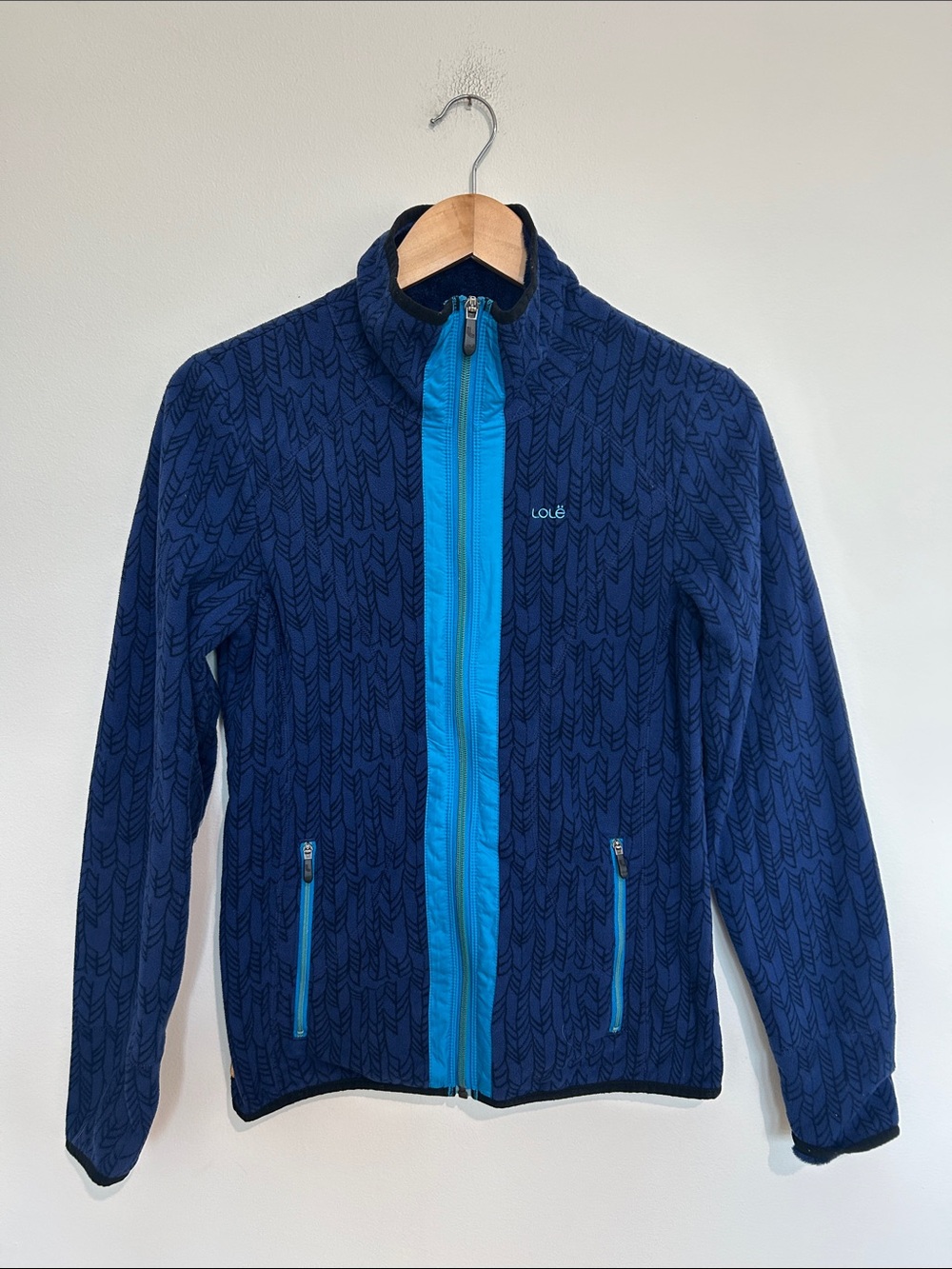 Lole Women’s Blue Performance Full Zip Fleece Jacket Size Small 4-6 EUC